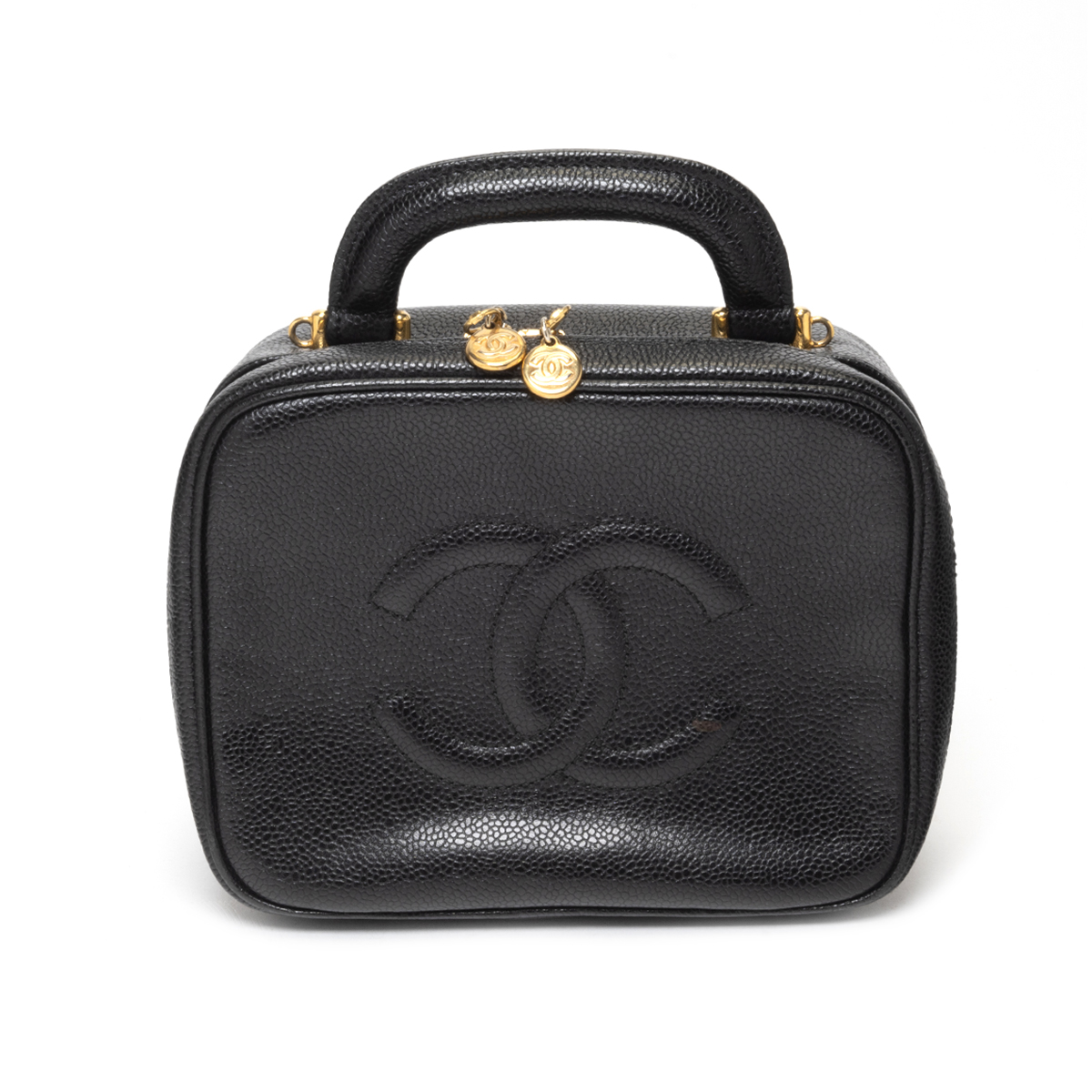 Chanel Black Caviar Leather Lunchbox.