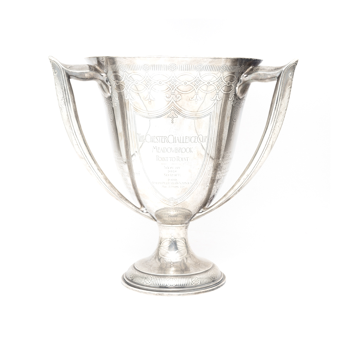 Tiffany & Co. Sterling Silver Horse Racing Trophy.