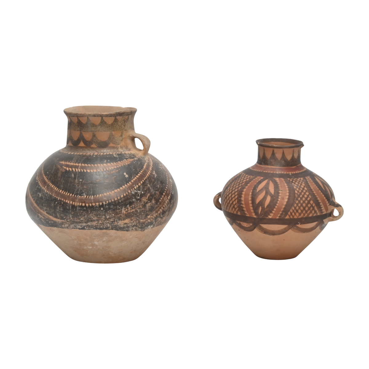 Two Neolithic Painted Earthenware Vases.