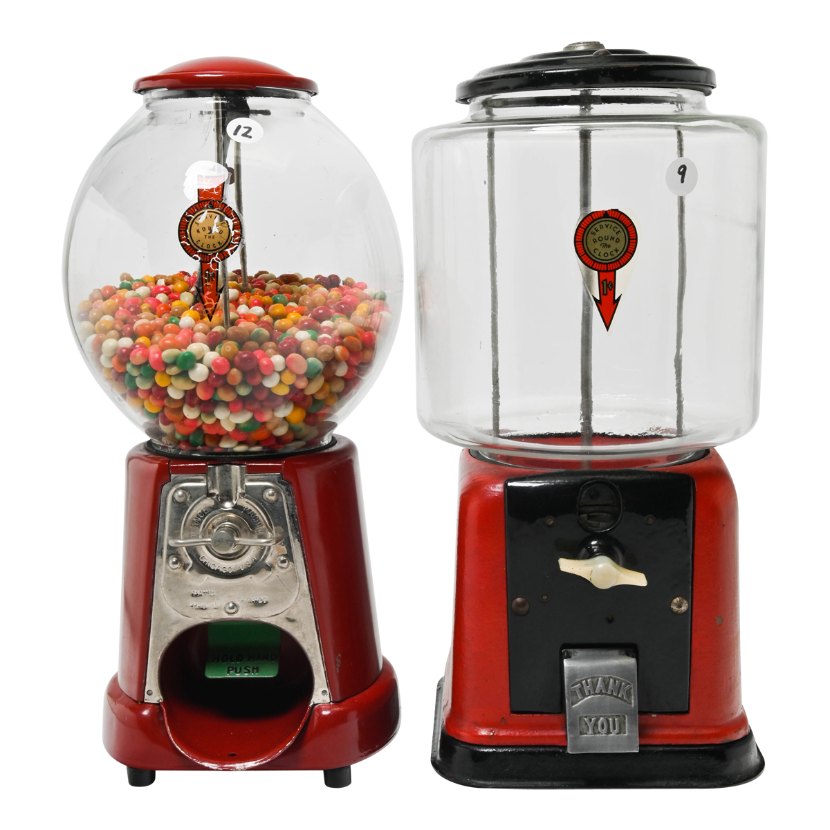 1923 Advance Peanut and Victor Peanut Dispenser With Unassociated Stand.
